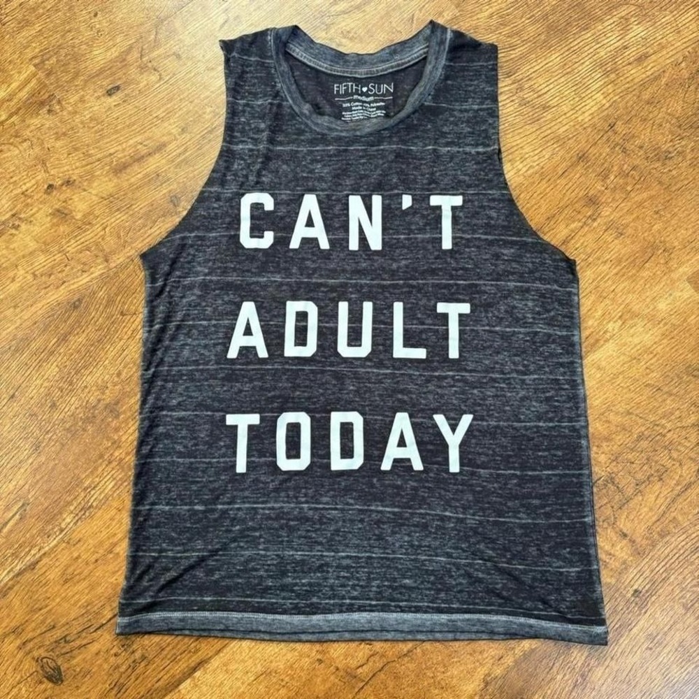 grey see semi thru fifth sun can't adult today tank top